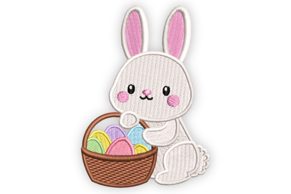 Bunny with Basket of Easter Eggs