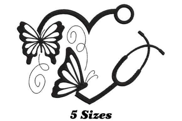 Butterfly Nurse Stethoscope Embroidery Review