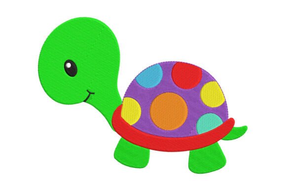 Cute Colorful Turtle Embroidery Design Review
