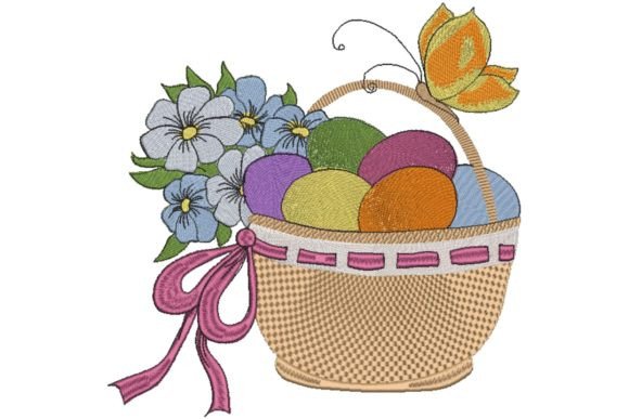 Easter Basket with Eggs Embroidery Review