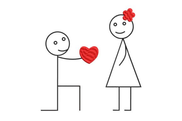 Funny Stickman in Love Heart Proposal