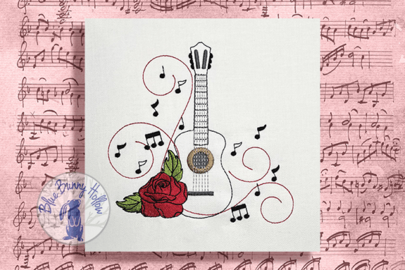 Guitar and Rose Embroidery Design Review