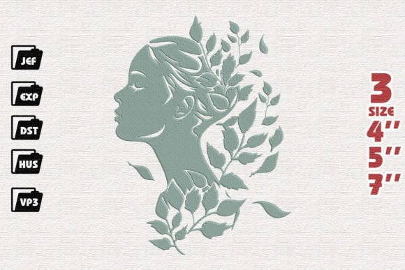 Woman with Leaves Embroidery Design Review